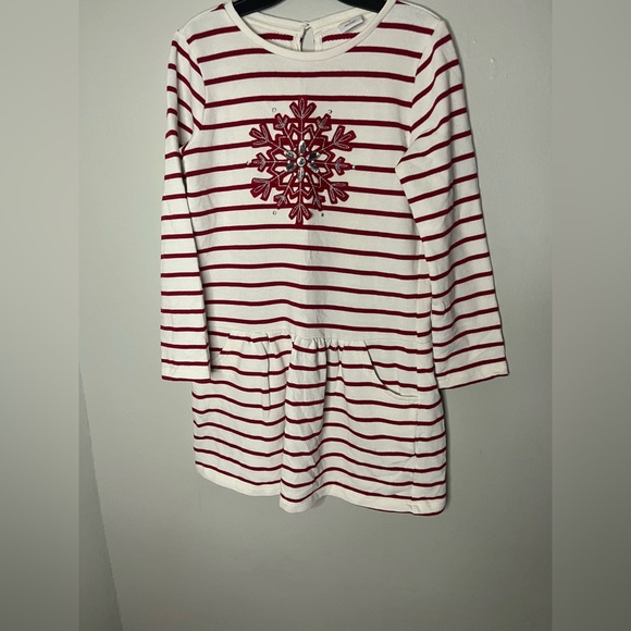 Gymboree Other - Gymboree Red & White Striped Snowflake Dress Girls Size 7